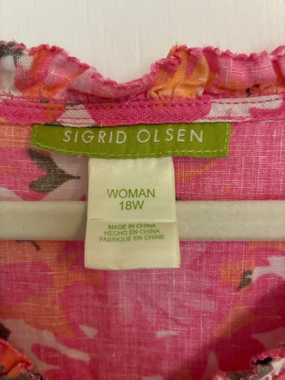 Sigrid Olsen 100% Linen floral summer dress size 18 - Picture 3 of 6